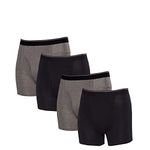 Kirkland Signature Men's 4 Pack Boxer Shorts (S, Black Grey)