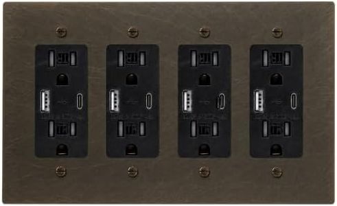 Residence Supply Solid Brass Outlet - 120 VAC, UL Listed Electrical Outlets - Decorative Wall Plate for Historical Homes - Durable Heavy-Duty Brass, Easy Installation - US Style