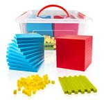 Base Ten Blocks Set - 121PCs Base 10 Set Learning Math Manipulative Teach Kids Volume, Place Value and Number Concepts for Early Counting Math in School or Home