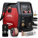 ARCCAPTAIN iControl MIG205 Pro MIG Welder 205A 110V 220V Gas MIG/Gasless Flux MIG/MMA Stick/Lift TIG/Spot Welding/Spool Gun Aluminum Welding Machine, 6 in 1 Professional Welder Machine, APP Control