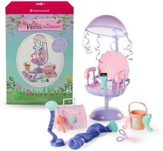 American Girl WellieWishers 14.5-inch Doll Seashell Salon Playset with Hair Extensions that Change Color, For Ages 4+