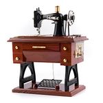 Framendino, Vintage Sewing Machine Jewelry Clockwork Music Boxes for Home Desk Decoration