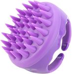 BTYMS Silicone Scalp Scrubber Hair Shampoo Brush, Head Scrubber Hair Wash Brush Cleansing Dandruff Brush - Purple