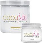 COCO & CO. Organic Pure Extra Virgin Coconut Oil for Hair & Skin, Beauty Grade - Mini Jar, 2oz (8oz + 2oz Travel Combo)