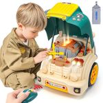 Skirtoy Truck Engine Toy for Toddlers 3-5,Kids Mechanic Workshop Set with 61Pcs Removable Parts,Big Builder Kit,Birthday Gift for Boys