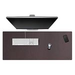 Cacoy Leather Desk Pad, 120x50cm Computer Desk Mat Protector, Extended Gaming Mouse Pad, Office and Home Desk Mats on Top of Desks (Brown)
