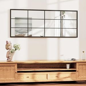Rowjut Full Length/Floor Mirror, 65"x 22" Window/Wall Decorative Mirrors, Aluminium Framed Window Pane Mirror, Square Wall Mirror for Entryway, Living Room, Bedroom, Fireplace (Black)