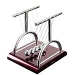 Ovuro Newton Cradle Pendulum, Metal Perpetual Motion Toy & Swing Balance Collision Ball Decoration Figurine with Polished Plastic Base & Nylon Strings for Office Classic Desk Toy -(13.5X11X13.5Cm)