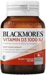 Blackmores Vitamin D3 1000 IU | Supports Bone & Muscle health| 60 Capsules