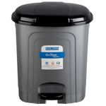 KOLORR Go clean 23 Litres Large Size Plastic Pedal Dustbin Trash Can/Garbage Waste Bin with Lid for Home, Kitchen, Office, Bathroom & Washroom – Silver