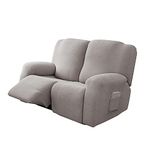 Genina Recliner Loveseat Cover Stretch Couch Covers Sofa slipcover for 2 Seat Reclining Couch Thick Jacquard Furniture Protector