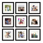 Art Street Photo Frames for Home Décor Set of 9 Black Wall Photo Frames for Living Room Decoration (Size - 8 x 8 Inches)