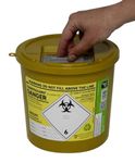 Munitech, Sharps Bin 2.5L Yellow, Sharps Container for Needle Disposal, Eco Friendly, Part recycled plastic, Value Pack. (Single Pack)