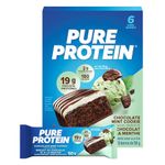 Pure Protein Bars - Nutritious, Gluten Free bar, made with Whey protein blend - low sugar, protein snack. Deliciously satisfying. Made in Canada, Chocolate Mint Cookie (Pack of 6)