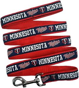 MLB PET Leash, Large, Minnesota Twins Dog Leash, Baseball Team Leash for Dogs & Cats. A Shiny & Colorful Dog & Cat Leash with Emboridered Team Name/Logo Licensed by the MLB
