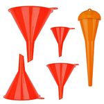 xinsheng Universal Funnel 5-part Set ,1Plastic Funnel Gasoline Engine Funnel Long Mouth Funnel for Car Motorcycles ,4 Mini Filling Funnel for Kitchen or Workshop - Oil Funnel