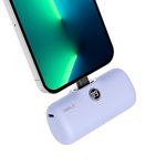 iWALK Portable Charger 4800mAh Power Bank Fast Charging and PD Input Small Docking Battery with LED Display Compatible with iPhone 14/14 Pro Max/13/13 Pro Max/12/12 Pro/11/X/8/7/6,Purple
