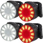 Bike Lights Set, USB Rechargeable Bike Headlight and Tailight Combinations, LED Waterproof Bicycle Front Lights, 6 Brightness Mode, Ideal for Mountain or Road Bikes-2 Sets