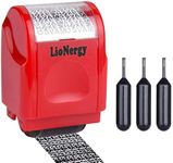 LioNergy Identity Protection Roller Stamp Wide Roller Identity Theft Prevention Security Stamp - Red (3 Refill Ink Included)