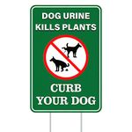 FLYAB No Poop Dog Sign for Yard 8"x12" Curb Your Dog Yard Sign Keep Off The Grass Yard Sign with Stakes Waterproof Dog Poop Pick Up Sign for Lawn Outdoor