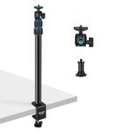 NEEWER Camera Table Mount with Ball Head, 17-40 Inch Adjustable Table Light Tripod with 1/4 Inch Screw and C Clamp for DSLR Camera, Ring Light, Live Stream, Vlog, Maxi Load: 3 kg, TL283 (Blue)