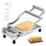 VEVOR Cheese Cutter with Wire, 0.39" & 0.78" Cheeser Butter Cutting Blade, Detachable Cheese Slicer Wire, Aluminum Alloy Commercial Cheese Slicer with 316 Stainless Steel Knife Wire, Kitchen Cooking