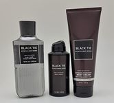 Black Tie – For Men - 3 pc Bundle - 3-in-1 Hair, Face & Body Wash, Deodorizing Body Spray and Ultimate Hydration Body Cream – 2022_AB