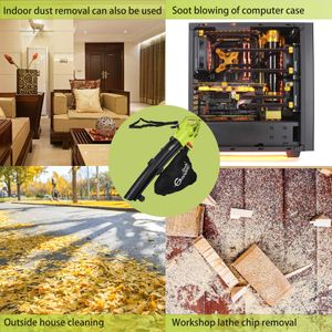 GRANDMA SHARK 3-in-1 Leaf Blower Vacuum – 3000W, Large Bag, Green