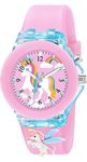 TONSY Analogue Cartoon Logo 3D Multicolored Lighting Kid's Boy's Girls' Birthday Gift Watch (Multicolour Dial & Colored Strap) (Light Pink)