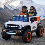 Toyzone Everest Electric Jeep (White) | 12V Rechargeable Ride on with 4.5Ah Battery | Music Player with BT, USB & AUX | Smooth Acceleration | 6M Battery Warranty | Age 3-10 Years, Upto 50 kg