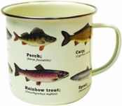 Gift Republic - Ecologie Multi Species Fish Enamel Mug - Beautifully Designed Mug to Suit All Fish Lovers, White