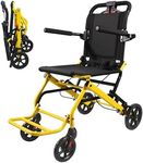 Dacare 18.7lbs Ultra-Lightweight Transport Wheelchair for Adults & Elderly,220lbs Capacity,16.2" Seat,Portable Design for Travel & Home Use (Yellow)