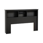 Prepac BSH-6643 Full/Queen Bookcase Headboard, Black