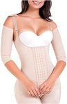 MARIAE FAJAS 9012 Arm Faja Post Lipo Compression Sleeves for Women Postsurgical Para Brazos BEIGE XXL