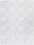 EVERYDAY KIDS Large Ultra Soft Fleece Baby Blanket for Boys; Fleece Toddler Boy Blanket Measures 30 x 40”; Pastel Blue Clouds and Star Sky Design