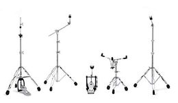 Gibraltar Hardware Pack 5700PK, consisting of: 5706 Snare Stand, 5707 Hi-Hat Stand, 5709 Cymbal boom stand, 5710 straight cymbal stand, 5711S Single Pedal