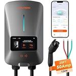 WOLFBOX Level 2 EV Charger 50 Amp - Smart Display, RFID Card, 25ft Cable, Outdoor/Indoor, Hardwired EV Charger Level 2, WiFi Enabled Electric Car Charger, 240V Electric Vehicle Charging Stations