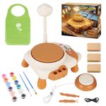 deAO Pottery Wheel Kit for Kids,Mini Pottery Wheel Painting for Beginners with Modeling Clay and Sculpting Tools, Arts & Crafts with Banding Wheel for Pottery for Kids Ages 3+