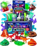 Original Stationery Dino Galaxy Slime Kit for Boys, Glow in The Dark Slime Kit, Includes Dino Toys and Galaxy Slimes, Fun DIY Slime Making Kit, Thanksgiving and Christmas Gift Idea, Slime Supplies