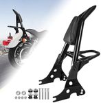 AUFER Motorcycle Detachable Rear Passenger Backrest Sissy bar With Luggage Rack And Rotary Docking Latches Clips Compatible With For 2004-Up Sportster XL 883 1200