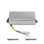 FLEOR Alnico 5 Guitar Humbucker Pickup 4-Wires 14-15K Bridge Pickup Chrome Fit Gibson Les Paul Guitar Part