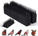 SEAGULLSTOPPER (Pack of 50) Bird Control, Pigeon Spikes with Installation Kit for AC Balcony Railing Window Home Protection from Dog Monkey Crow Kabootar (Black)