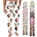 Custom Pyjama Pants With Face Photo For Men Women Personalized Pajama Pants With Packet For Couples Custom Pajama Sleepwear Bottoms With Pockets For Your Lover Multicolor S-3Xl (Style C)