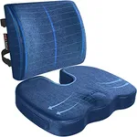 FORTEM Seat Cushion and Lumbar Support for Office Chair, Desk Chair Cushion, Memory Foam Office Chair Cushion, Non Slip Sitting and Back Pillow for Gaming, Car Seat Cushion, Chair Pad