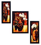 Indianara Framed Wooden Hanging Wall Art (Multicolour) Pack of 3