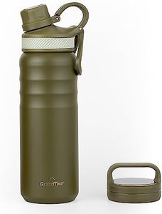 32oz/946ml Wide Mouth Insulated Bottle with Two Sport Lids Jumbo (Olive Green, 24oz / 709ml)