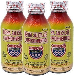 Methyl Salicylate Camphor+Menthol Omega Pain Killer Liniment 120mL (Pack of 3)