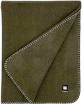 EKTOS 100% Virgin Wool Blankets, 90" x 78", Survival Kits, Camp Equipment, Car Camping (Olive Green, Full Size)