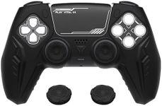 PlayVital Silicone Grip Skin for ps5 Controller - Anti-Slip|Premium Silicone Material|Perfect Fit|Futuristic CyberMech Design|Compatible with ps5 Official Charging Dock - Black