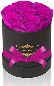 NATROSES Preserved Real Roses in a Box, Roses That Last Up to 3 Years, Long Lasting Roses Gifts for Her, Birthday Gifts for Women (Purple)